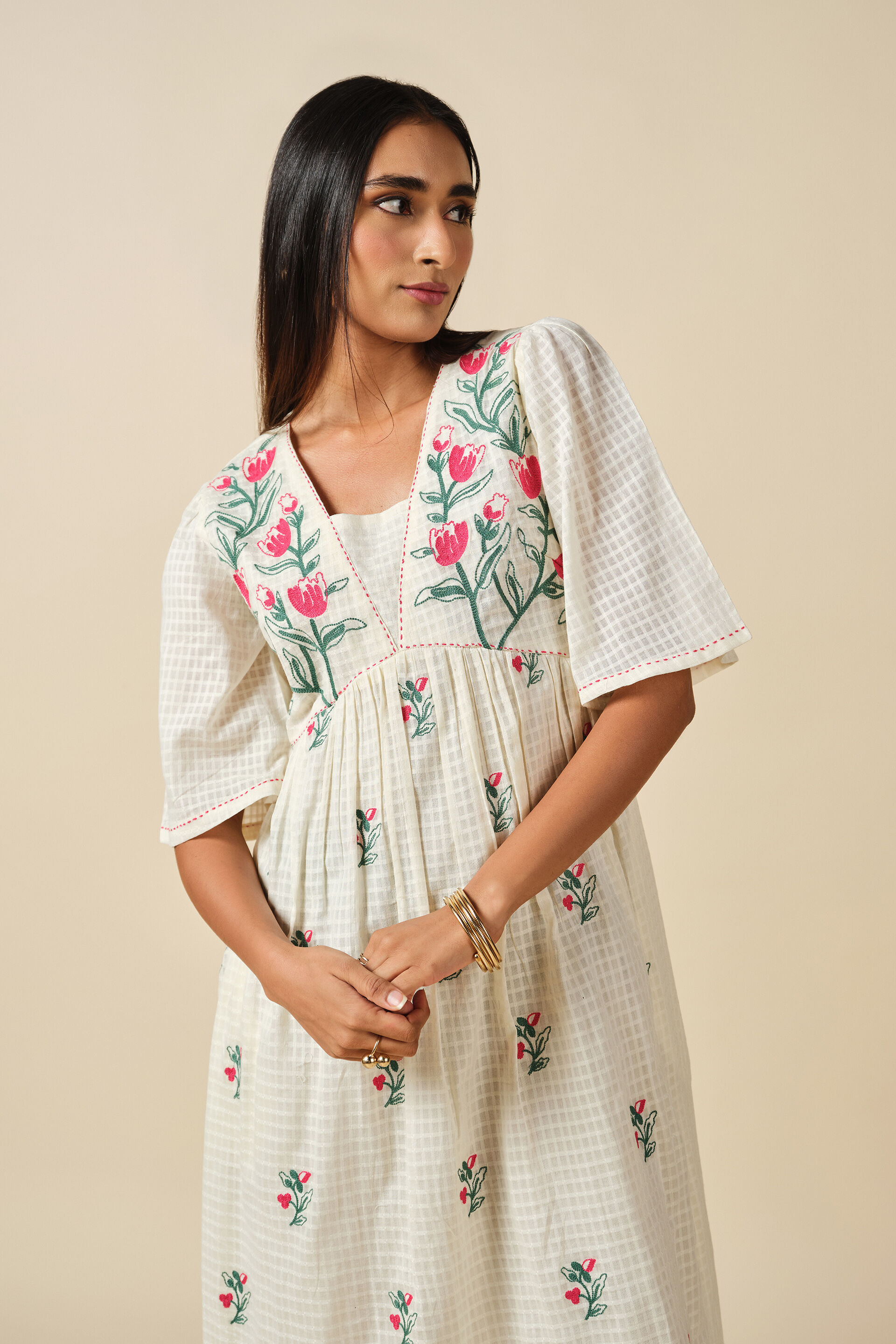 Gulrez Dress, Off White, image 4